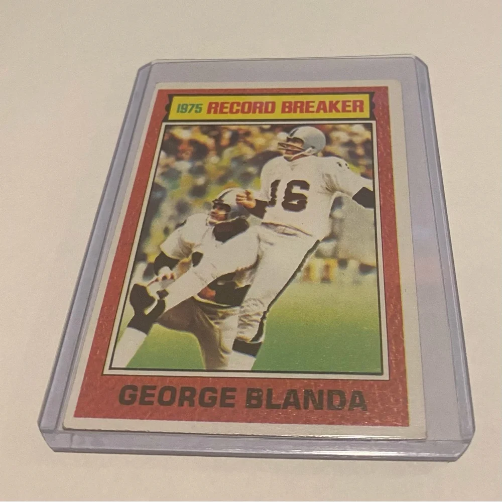 George Blanda 1976 Topps Football Card #1 Vintage Collectible Record Breaker